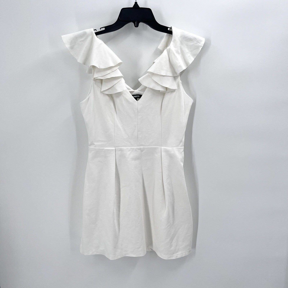 EXPRESS Ruffled Cut Out Back Mini Dress - Picture 3 of 8